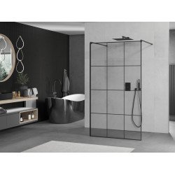 Mexen Kioto Walk In  montaj individual 120 x 200 cm, transparent/ negru   modelata 8 mm,  negru  - 800-120-002-70-77