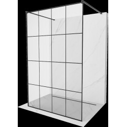 Mexen Kioto Walk In  montaj individual 130 x 200 cm, transparent/ negru   modelata 8 mm,  negru  - 800-130-002-70-77 Walk-In 467680 Mexen