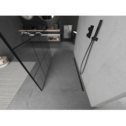 Mexen Kioto Walk In  montaj individual 140 x 200 cm, transparent/ negru   modelata 8 mm,  negru  - 800-140-002-70-77