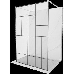Mexen Kioto Walk In  montaj individual 110 x 200 cm, transparent/ negru   modelata 8 mm, chrom - 800-110-002-01-78 Walk-In 467680 Mexen