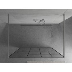 Mexen Kioto Walk In  montaj individual 110 x 200 cm, transparent/ negru   modelata 8 mm, chrom - 800-110-002-01-78