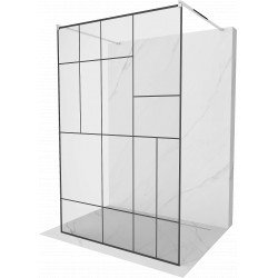 Mexen Kioto Walk In  montaj individual 130 x 200 cm, transparent/ negru   modelata 8 mm, chrom - 800-130-002-01-78 Walk-In 467680 Mexen