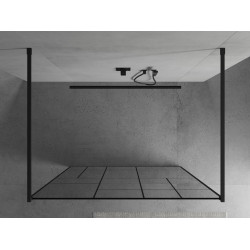 Mexen Kioto Walk In  montaj individual 140 x 200 cm, transparent/ negru   modelata 8 mm,  negru  - 800-140-002-70-78