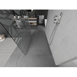 Mexen Kioto Walk In  montaj individual 120 x 200 cm, transparent/alb  modelata 8 mm, chrom - 800-120-002-01-85