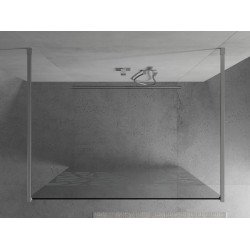 Mexen Kioto Walk In  montaj individual 130 x 200 cm, transparent/alb  modelata 8 mm, chrom - 800-130-002-01-85