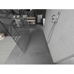 Mexen Kioto Walk In  montaj individual 130 x 200 cm, transparent/alb  modelata 8 mm, chrom - 800-130-002-01-85