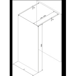 Mexen Kioto Walk In  montaj individual 100 x 200 cm, transparent/alb  modelata 8 mm,  auriu  - 800-100-002-50-85