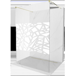 Mexen Kioto Walk In  montaj individual 110 x 200 cm, transparent/alb  modelata 8 mm,  auriu  - 800-110-002-50-85