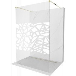 Mexen Kioto Walk In  montaj individual 120 x 200 cm, transparent/alb  modelata 8 mm,  auriu  - 800-120-002-50-85 Walk-In 467680 Mexen
