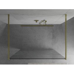 Mexen Kioto Walk In  montaj individual 120 x 200 cm, transparent/alb  modelata 8 mm,  auriu  - 800-120-002-50-85