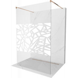 Mexen Kioto Walk In  montaj individual 100 x 200 cm, transparent/alb  modelata 8 mm,  rose auriu - 800-100-002-60-85 Walk-In 467680 Mexen