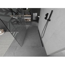 Mexen Kioto Walk In  montaj individual 110 x 200 cm, transparent/alb  modelata 8 mm,  negru  - 800-110-002-70-85