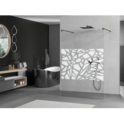 Mexen Kioto Walk In  montaj individual 110 x 200 cm, transparent/alb  modelata 8 mm,  negru  - 800-110-002-70-85