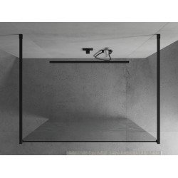 Mexen Kioto Walk In  montaj individual 110 x 200 cm, transparent/alb  modelata 8 mm,  negru  - 800-110-002-70-85