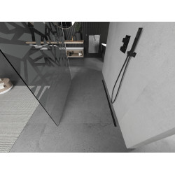 Mexen Kioto Walk In  montaj individual 120 x 200 cm, transparent/alb  modelata 8 mm,  negru  - 800-120-002-70-85
