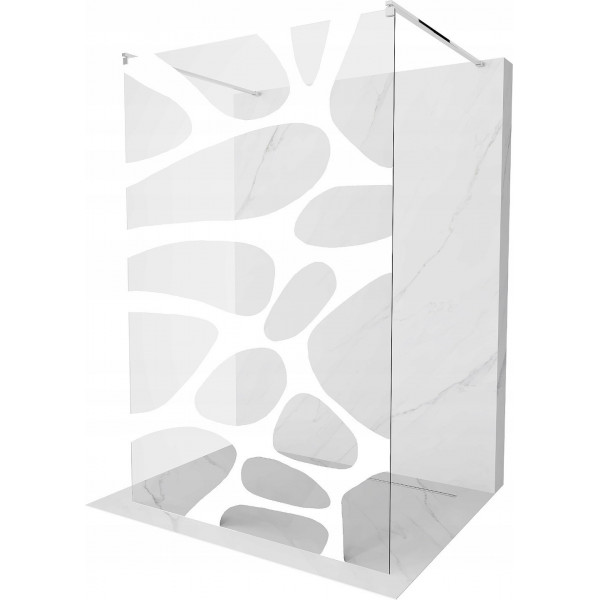 Mexen Kioto Walk In  montaj individual 140 x 200 cm, transparent/alb  modelata 8 mm, chrom - 800-140-002-01-97