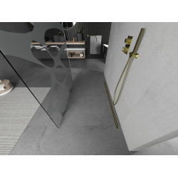 Mexen Kioto Walk In  montaj individual 100 x 200 cm, transparent/alb  modelata 8 mm,  auriu  - 800-100-002-50-97