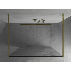 Mexen Kioto Walk In  montaj individual 140 x 200 cm, transparent/alb  modelata 8 mm,  auriu  - 800-140-002-50-97