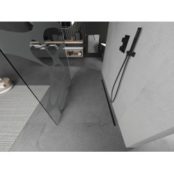 Mexen Kioto Walk In  montaj individual 110 x 200 cm, transparent/alb  modelata 8 mm,  negru  - 800-110-002-70-97