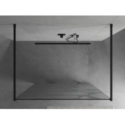 Mexen Kioto Walk In  montaj individual 110 x 200 cm, transparent/alb  modelata 8 mm,  negru  - 800-110-002-70-97