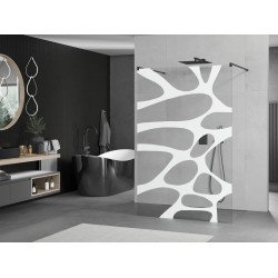 Mexen Kioto Walk In  montaj individual 120 x 200 cm, transparent/alb  modelata 8 mm,  negru  - 800-120-002-70-97