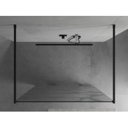 Mexen Kioto Walk In  montaj individual 140 x 200 cm, transparent/alb  modelata 8 mm,  negru  - 800-140-002-70-97