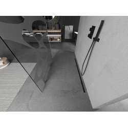 Mexen Kioto Walk In  montaj individual 140 x 200 cm, transparent/alb  modelata 8 mm,  negru  - 800-140-002-70-97