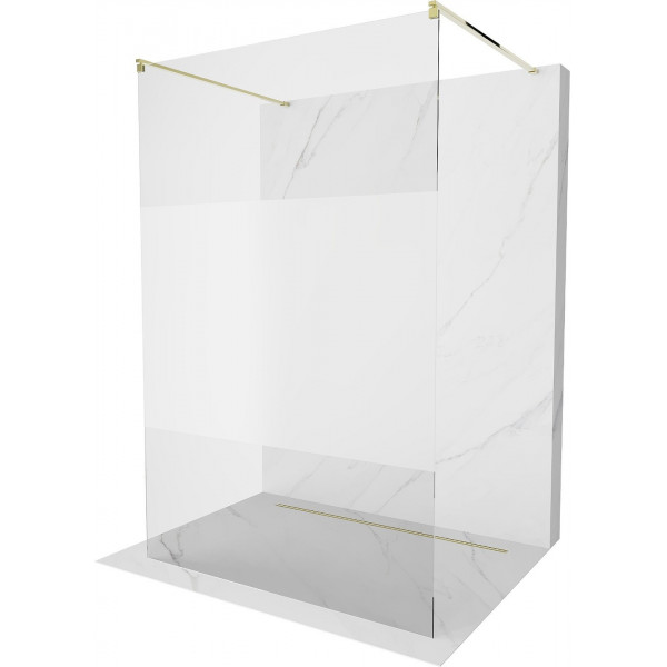 Mexen Kioto Walk In  montaj individual 140 x 200 cm, transparent/satin 8 mm,  auriu  - 800-140-002-50-35