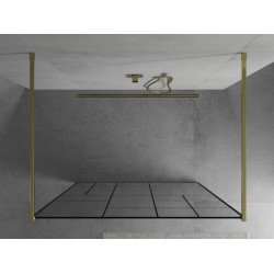 Mexen Kioto Walk In  montaj individual 120 x 200 cm, transparent/ negru   modelata 8 mm,  auriu  - 800-120-002-50-78