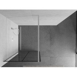 Mexen Kioto Walk In 70 x 200 cm, transparent/ negru   modelata 8 mm,  alb  - 800-070-101-20-77