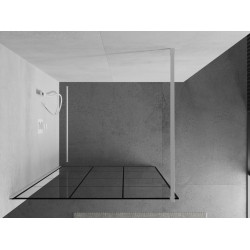 Mexen Kioto Walk In 100 x 200 cm, transparent/ negru   modelata 8 mm,  alb  - 800-100-101-20-77