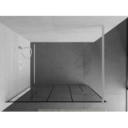 Mexen Kioto Walk In 80 x 200 cm, transparent/ negru   modelata 8 mm,  alb  - 800-080-101-20-78