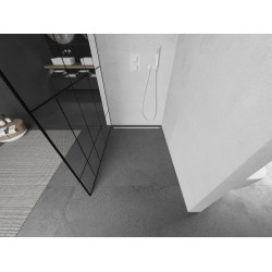 Mexen Kioto Walk In 100 x 200 cm, transparent/ negru   modelata 8 mm,  alb  - 800-100-101-20-78