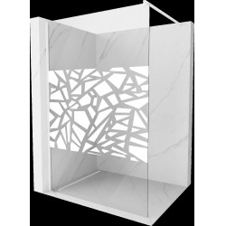 Mexen Kioto Walk In 80 x 200 cm, transparent/alb  modelata 8 mm,  alb  - 800-080-101-20-85