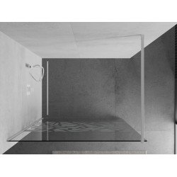 Mexen Kioto Walk In 90 x 200 cm, transparent/alb  modelata 8 mm,  alb  - 800-090-101-20-85