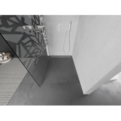 Mexen Kioto Walk In 100 x 200 cm, transparent/alb  modelata 8 mm,  alb  - 800-100-101-20-85