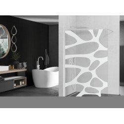 Mexen Kioto Walk In 80 x 200 cm, transparent/alb  modelata 8 mm,  alb  - 800-080-101-20-97