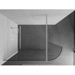 Mexen Kioto Walk In rotunjite 80 x 200 cm, transparent 8 mm,  alb  - 800-080-101-20-06