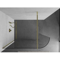 Mexen Kioto Walk In rotunjite 80 x 200 cm, transparent 8 mm,  auriu  - 800-080-101-50-06