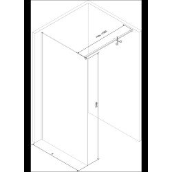 Mexen Kioto Walk In 90 x 200 cm, transparent/alb  modelata 8 mm,  alb  - 800-090-101-20-97