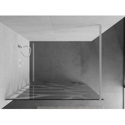 Mexen Kioto Walk In 110 x 200 cm, transparent/alb  modelata 8 mm,  alb  - 800-110-101-20-97