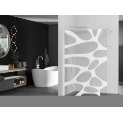 Mexen Kioto Walk In 110 x 200 cm, transparent/alb  modelata 8 mm,  alb  - 800-110-101-20-97