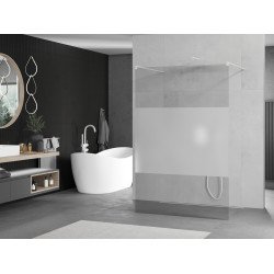 Mexen Kioto Walk In  montaj individual 110 x 200 cm, transparent/satin 8 mm,  alb  - 800-110-002-20-35