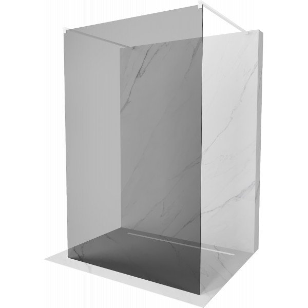 Mexen Kioto Walk In  montaj individual 110 x 200 cm, grafit 8 mm,  alb  - 800-110-002-20-40