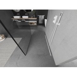 Mexen Kioto Walk In  montaj individual 100 x 200 cm, transparent/ negru   modelata 8 mm,  alb  - 800-100-002-20-70