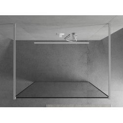 Mexen Kioto Walk In  montaj individual 110 x 200 cm, transparent/ negru   modelata 8 mm,  alb  - 800-110-002-20-70