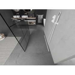 Mexen Kioto Walk In  montaj individual 110 x 200 cm, transparent/ negru   modelata 8 mm,  alb  - 800-110-002-20-77