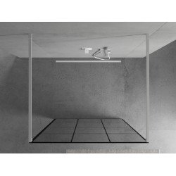 Mexen Kioto Walk In  montaj individual 110 x 200 cm, transparent/ negru   modelata 8 mm,  alb  - 800-110-002-20-77
