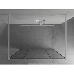 Mexen Kioto Walk In  montaj individual 140 x 200 cm, transparent/ negru   modelata 8 mm,  alb  - 800-140-002-20-77