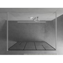 Mexen Kioto Walk In  montaj individual 130 x 200 cm, transparent/ negru   modelata 8 mm,  alb  - 800-130-002-20-78